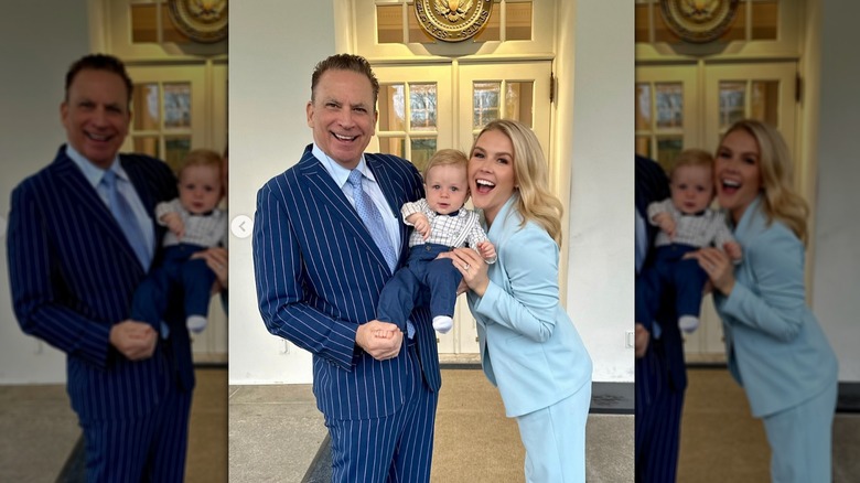 Karoline Leavitt and Nicholas Riccio at the white house with their kid march 2025