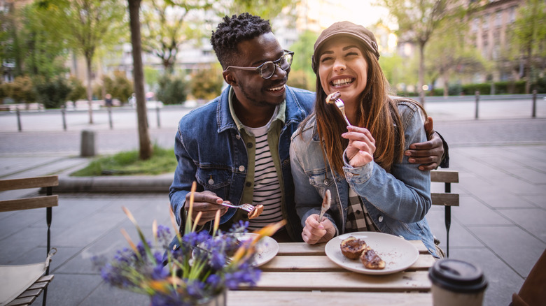 Couple eating