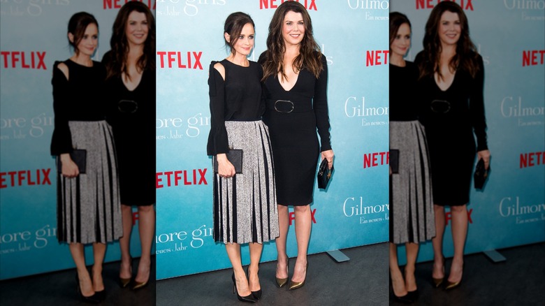 Alexis Bledel and Lauren Graham attend the 'Gilmore Girls' fan event at Admiralspalast on November 10, 2016 in Berlin