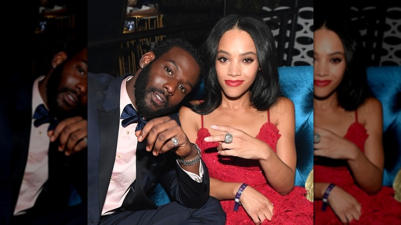 Kofi Siriboe and Bianca Lawson pose for a photo at the 49th NAACP Image Awards After Party