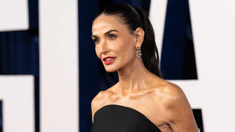 Demi Moore poses on the red carpet in 2025