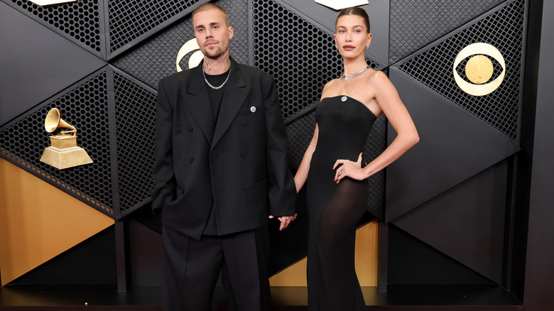 Justin Bieber and Hailey Bieber attend the 68th GRAMMY Awards at Crypto.com Arena on February 01, 2026 in Los Angeles, California