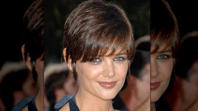 Katie Holmes wears a pixie cut hairstyle