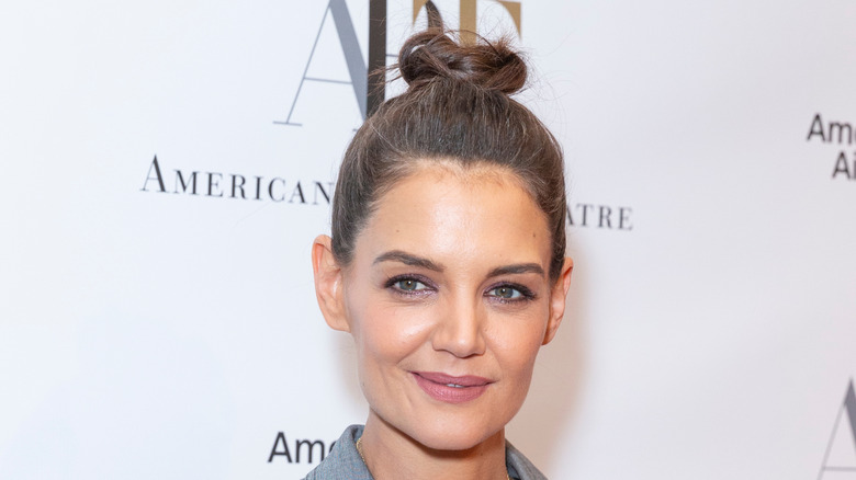 Katie Holmes wearing a ballet style bun