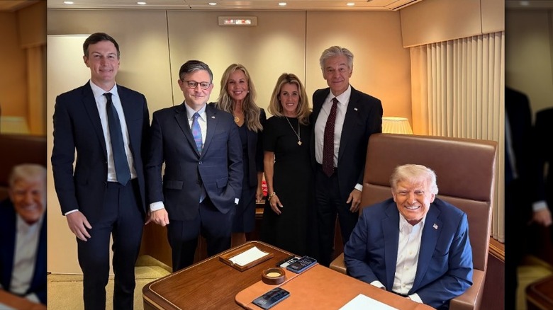 Mike and Kelly Johnson on Air Force One in September 2025