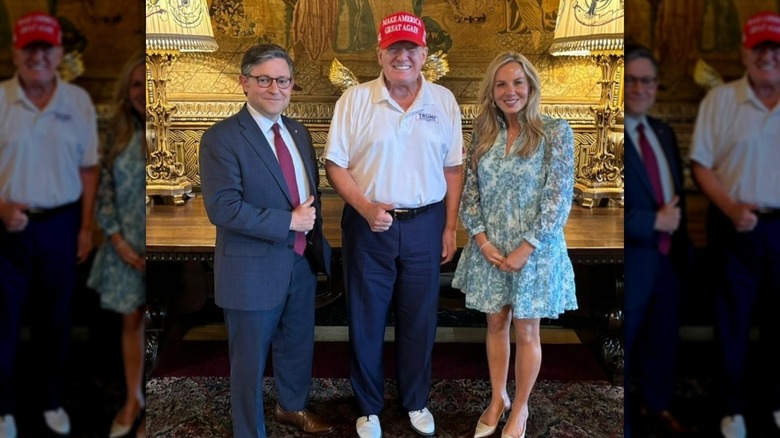 Kelly and Mike Johnson with Trump in Mar-a-Lago in September 2024