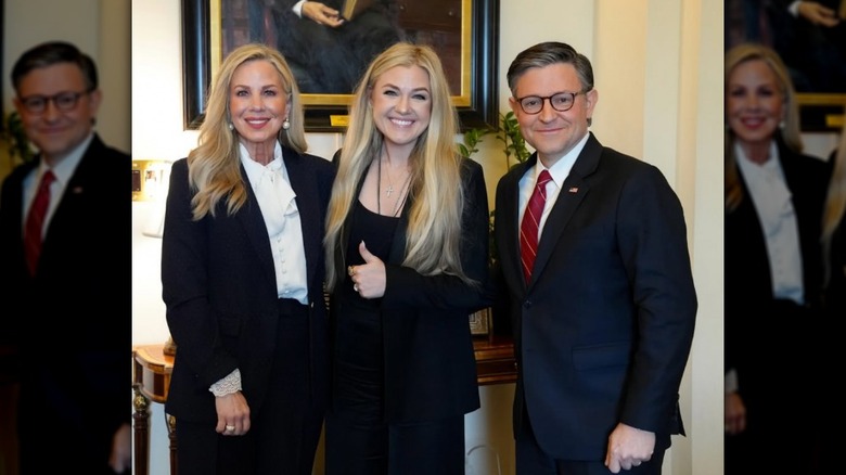 Kelly and Mike Johnson with Erika Kirk at the Capitol in January 2026