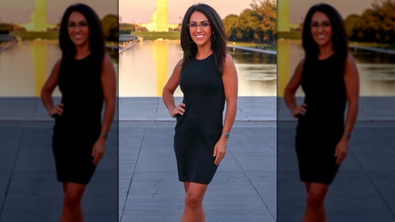 Lauren Boebert in front of the Washington Monument