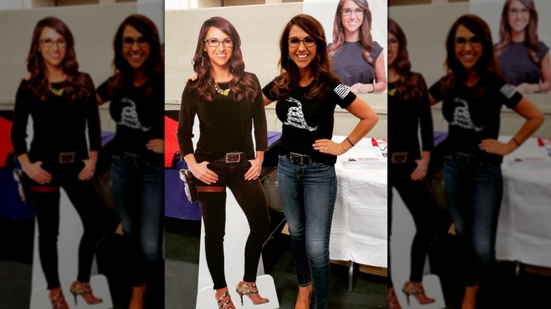 Lauren Boebert poses with herself