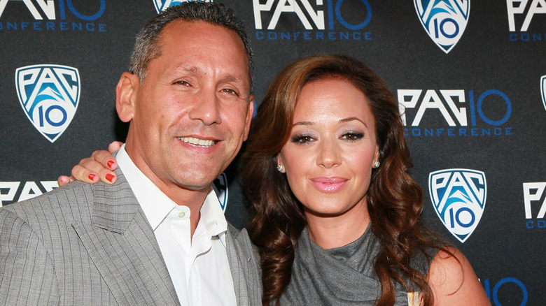 Angelo Pagan and Leah Remini smiling