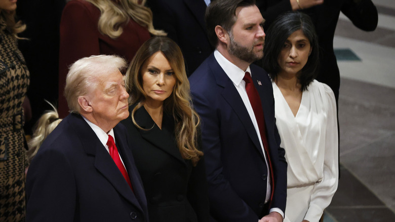 Donald Trump, first lady Melania Trump, U.S. Vice President J.D. Vance and second lady Usha Vance attend the National Prayer Service january 2025