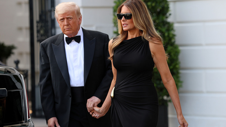 Donald Trump and first lady Melania Trump depart the White House on June 11, 2025