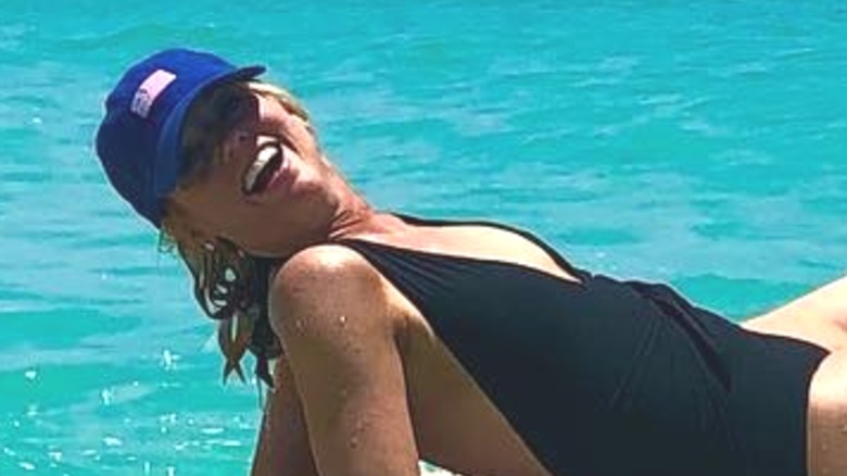 Pam Bondi on a paddleboard