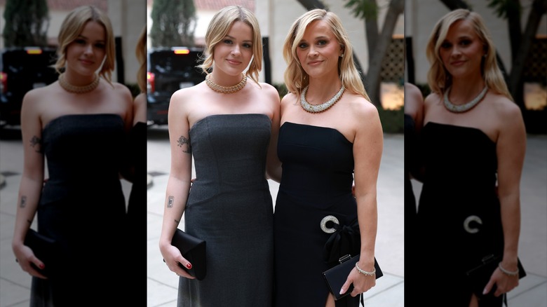 Ava Phillippe and mom Reese Witherspoon twinning in evening attire