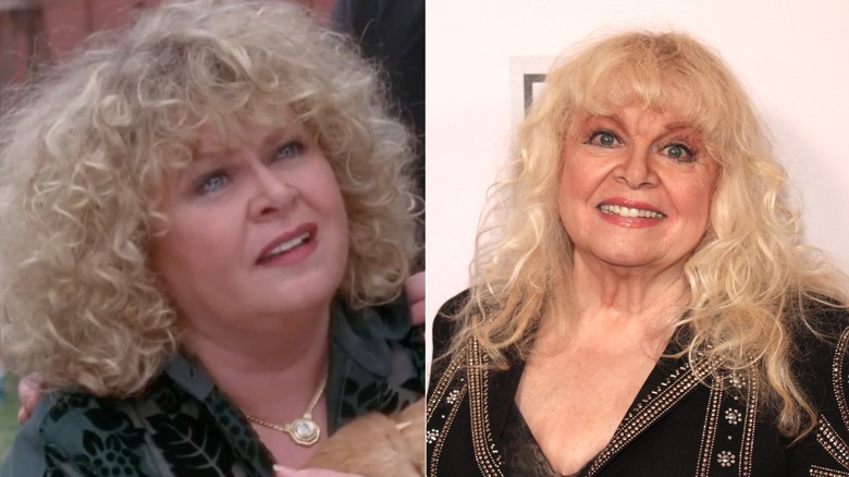 Sally Struthers looks confused on the set of Gilmore Girls. Sally Struthers smiling in 2026.