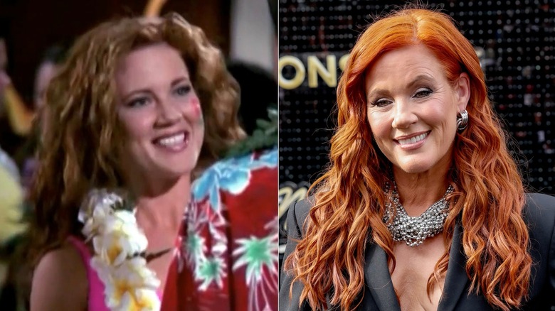 Elisa Donovan as Morgan Cavanaugh in Sabrina The Teenage Witch and smiling on the red carpet in 2026, side by side photos