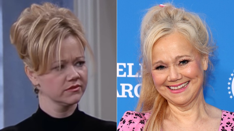 Caroline Rhea in Sabrina The Teenage Witch and on the red carpet in 2025, side by side photos