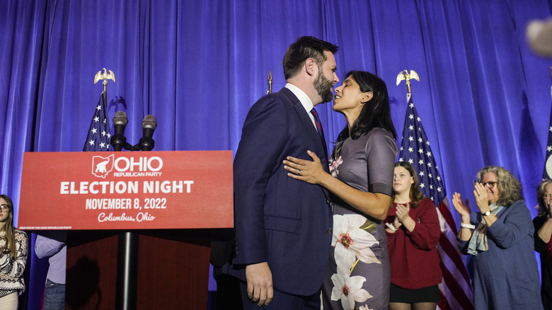 Usha and JD Vance at an election party at the Renaissance Hotel, November, 2022