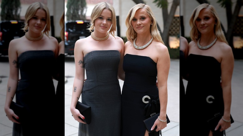 Ava Phillippe and mom Reese Witherspoon twinning in evening attire