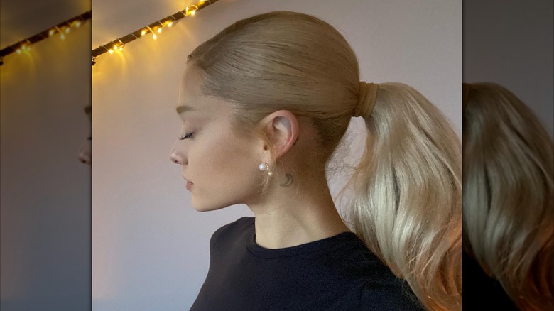 Ariana Grande with light blond hair