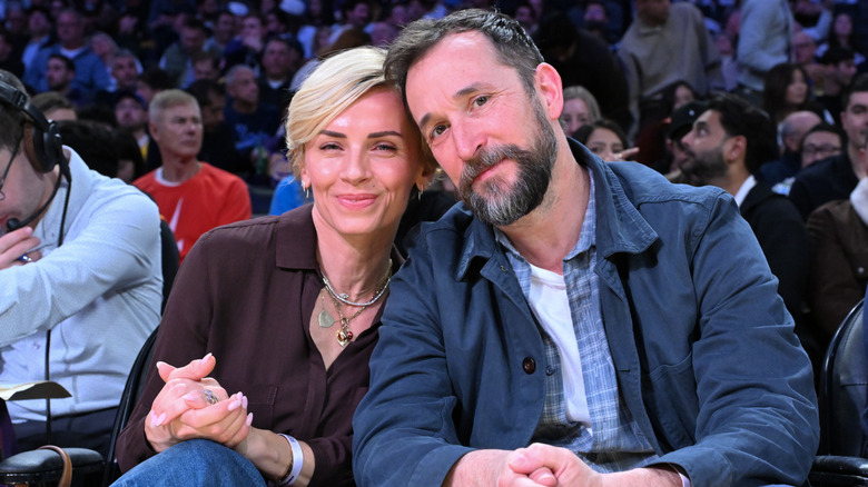 Noah and Sara Wyle at a basketball game