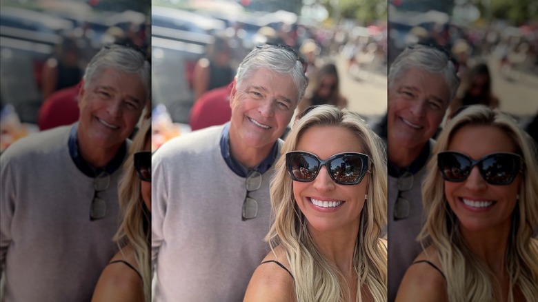 Sean Hannity and Ainsley Earhardt at a football game