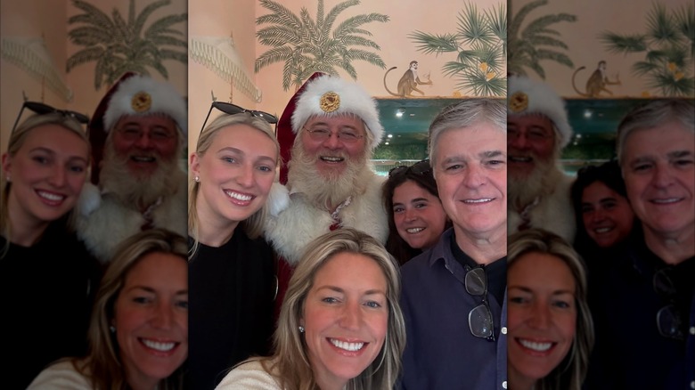 Sean Hannity and Ainsley Earhardt with Santa Claus