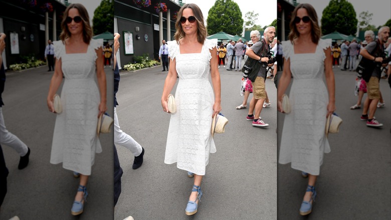 Pippa Middleton with a shoulder-length bob at Wimbledon in 2018