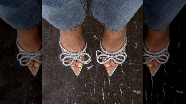 Clear sparkly heels