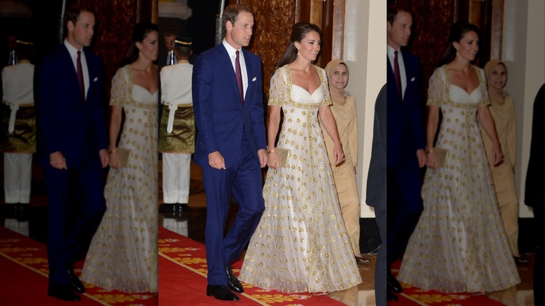 Prince William and Kate Middleton attending a dinner hosted by the Malaysia's Head of State during the Diamond Jubilee Tour