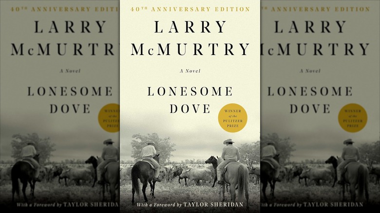 The front cover of Lonesome Dove by Larry McMurtry
