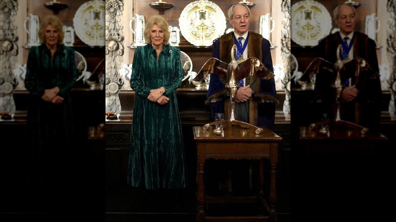 Queen Camilla attending a reception at The Vintners' Company on February 18, 2026