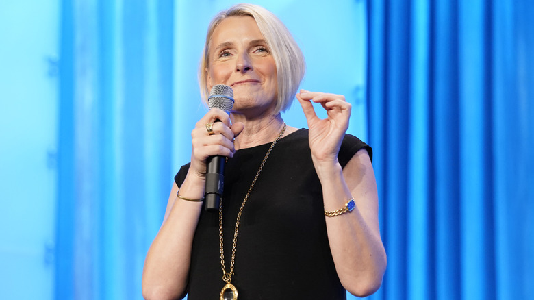 Elizabeth Gilbert at a speaking event in 2019