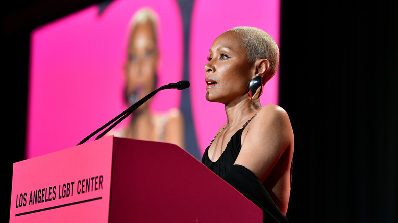 Jada Pinkett Smith speaking in 2024