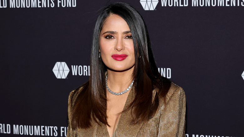 Salma Hayek smiles on the red carpet in 2023