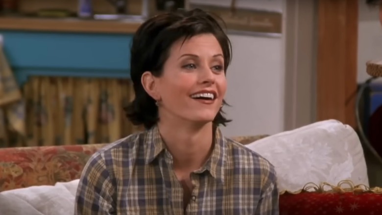 Monica Geller with a short haircut with flicked ends