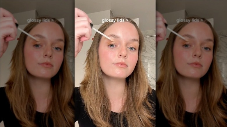 TikToker with Glossy eyelids