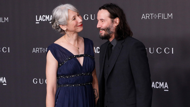 Alexandra Grant and Keanu Reeves attend the 2019 LACMA Art + Film Gala at LACMA on November 02, 2019