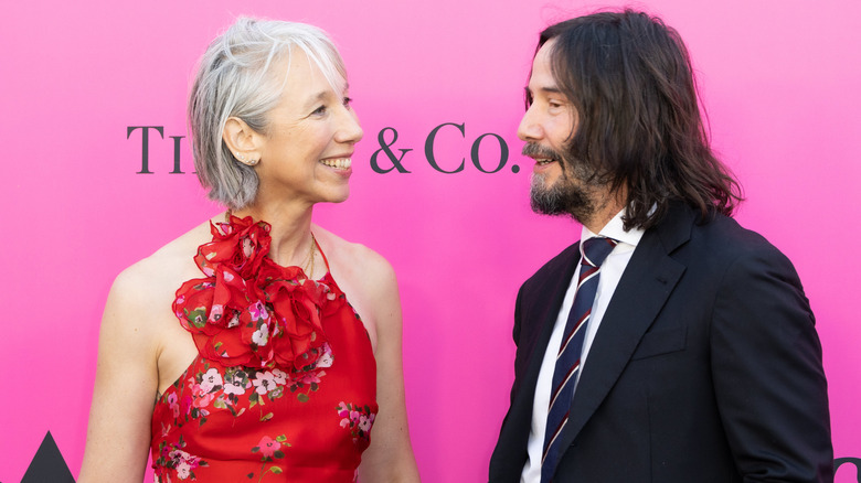 Alexandra Grant and Keanu Reeves attend the MOCA Gala 2023 at The Geffen Contemporary at MOCA on April 15, 2023