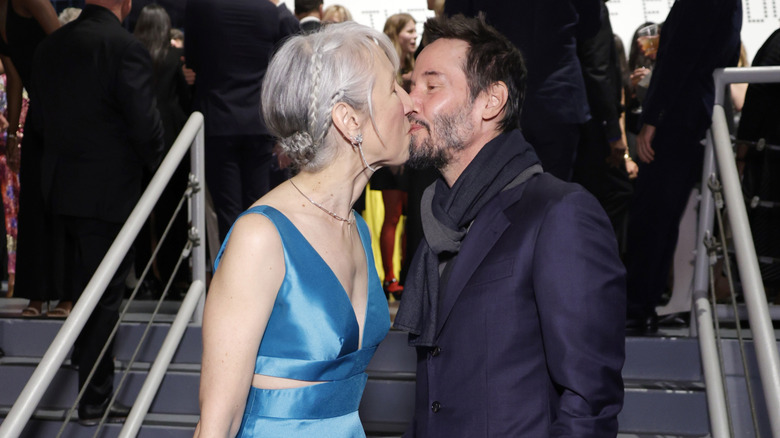 Alexandra Grant and Keanu Reeves attend MOCA Gala 2024 at The Geffen Contemporary at MOCA on April 13, 2024