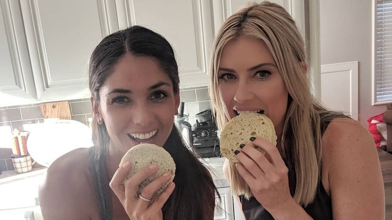 Cara Clark with Christina Haack eating