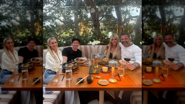 Christina Haack with three others at a meal on Instagram