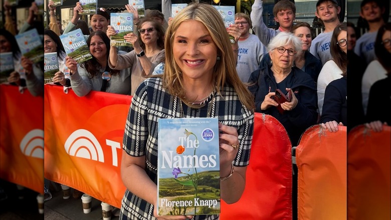 Jenna Bush Hager holding a copy of "The Names" by Florence Knapp