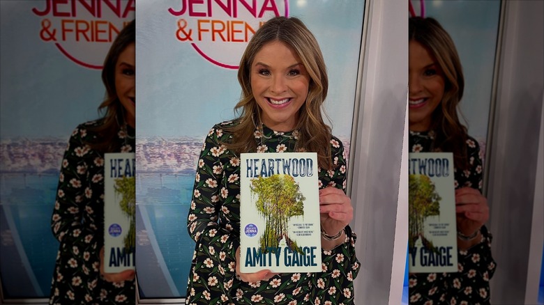 Jenna Bush Hager holding "Heartwood" by Amity Gaige