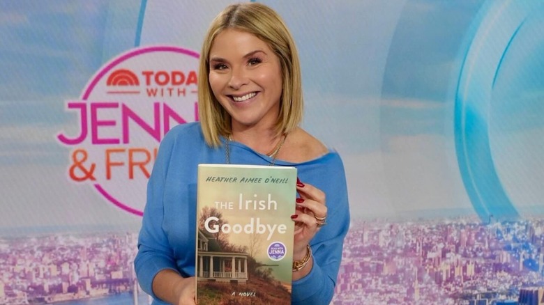 Jenna Bush Hager holding "The Irish Goodbye" by Heather Aimee O'Neill