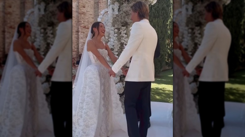 Millie Bobby Brown and Jake Bongiovi on their wedding day