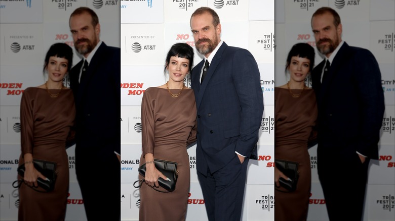 Lily Allen and David Harbour on the red carpet together