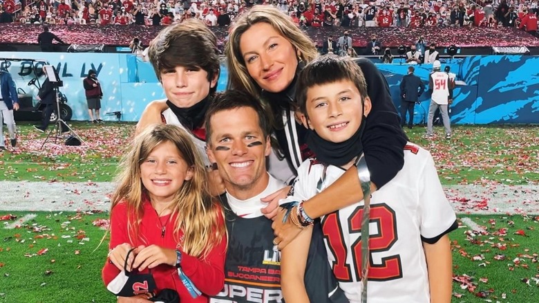 Gisele Bundchen and Tom Brady with their kids