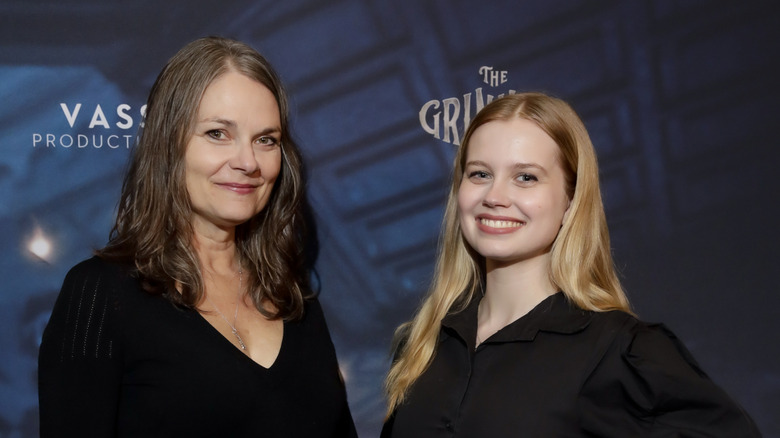 Kate Rice and Angourie Rice wearing black