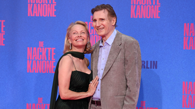 Liam Neeson and Pamela Anderson on the red carpet together